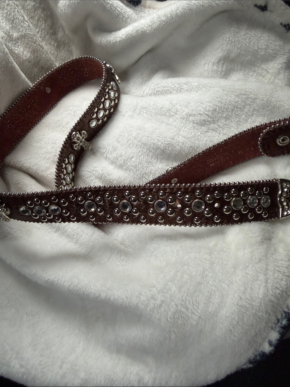 Western Belt with Silver Accents NO Buckle - Picture 6 of 7